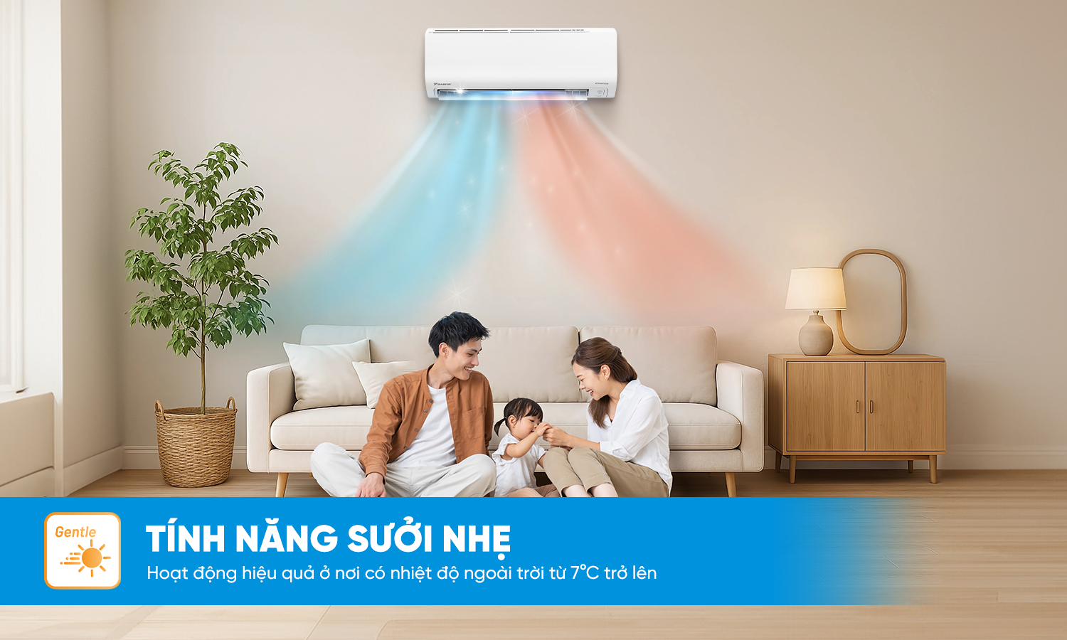 Điều hòa Daikin 1 chiều Inverter tích hợp sưởi 18000BTU FTHB50ZVMV